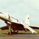 The Tu-144 parked on the tarmac at Le Bourget the day before the accident. (P.L. Thill)